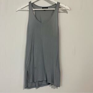 Topshop Women’s Casual Racerback Tank Top Grey Size 2 FLAW